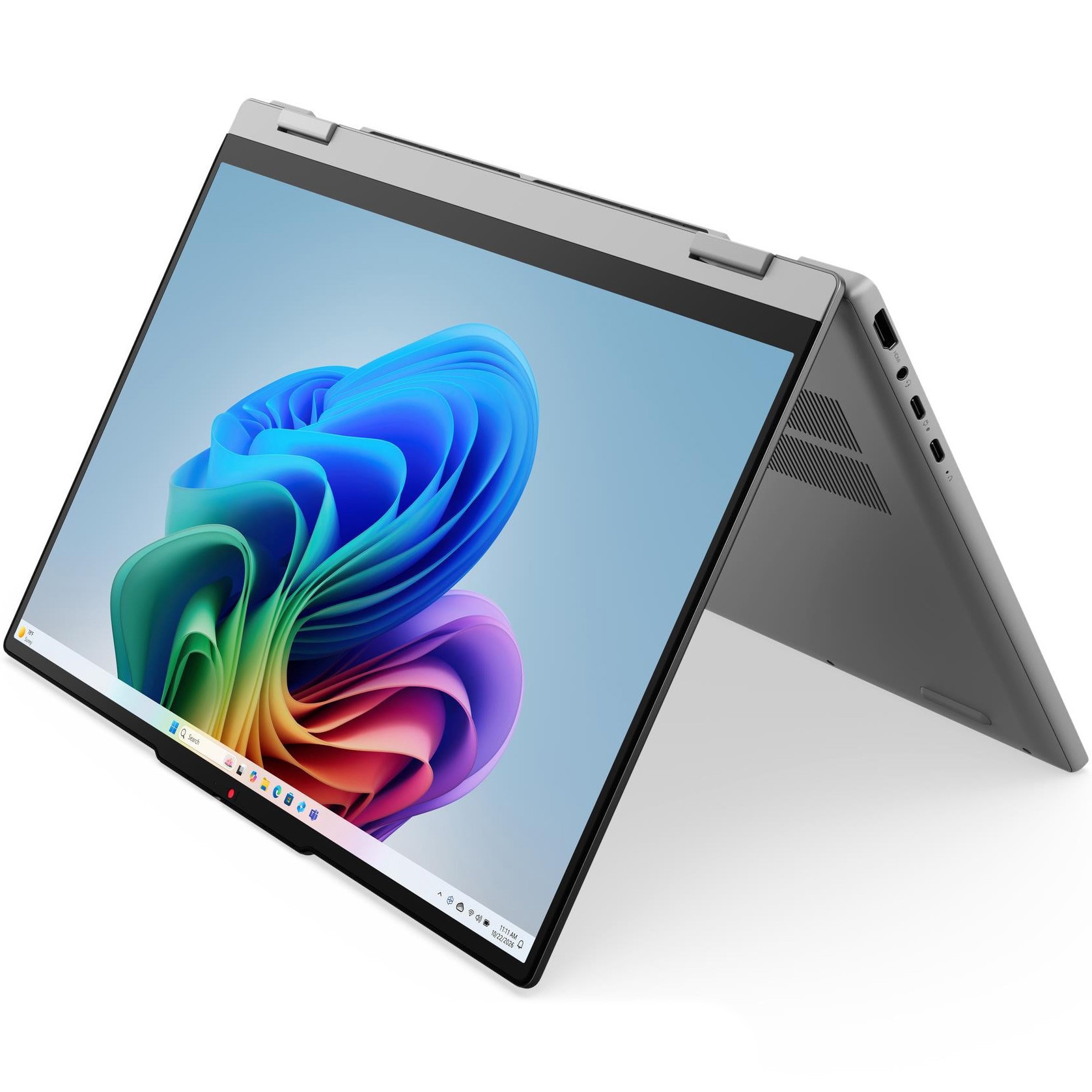 Laptop Lenovo IdeaPad 5 2-in-1 15AGP11 cu procesor AMD Ryzen™ AI 7 445 pana la 4.60 GHz, 15.3" 2.5K , OLED, Touch, 16GB RAM, 1TB SSD, AMD Radeon™ 840M Graphics, No OS, Luna Grey, 3y Courier or Carry-in