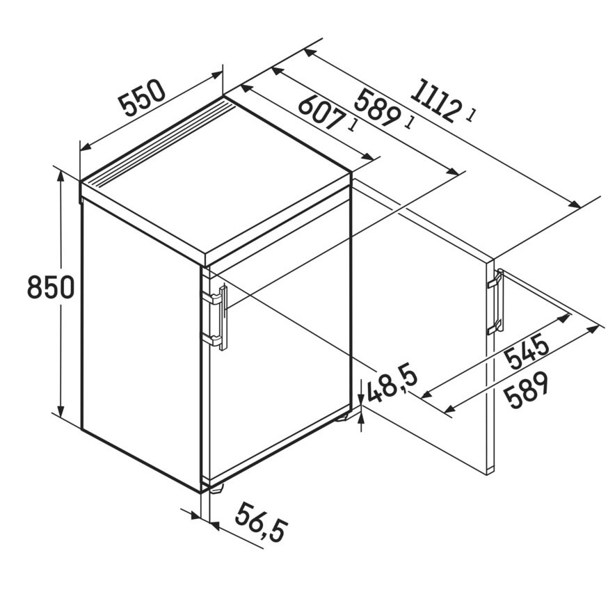 Frigider Cu O Usa Liebherr Re 1401 Independent 85Cm Seria Pure Clasa E Alb