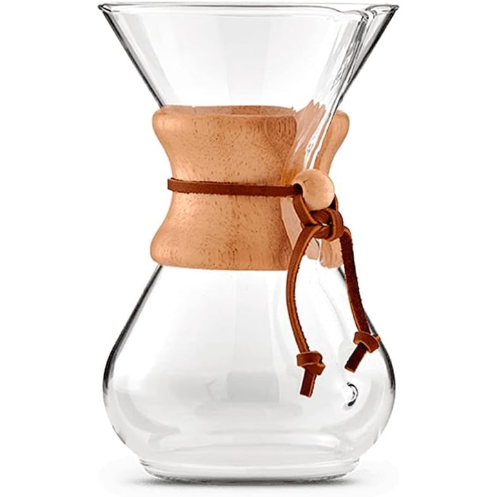 Cafetiera sticla borosilicata, design elegant, capacitate 5 cesti