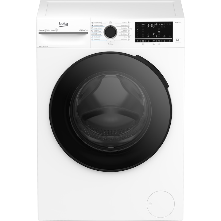 Masina de spalat rufe cu uscator Beko BM5DFST612442W, 12 kg / 8 kg, 1400 rpm, Clasa D, Digital Display, Child Lock, Alb