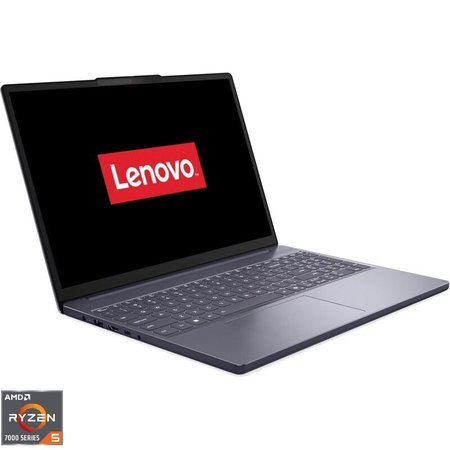 Laptop Lenovo 15.3'' IdeaPad Slim 3 15ARP10, WUXGA IPS, Procesor AMD Ryzen™ 5 7535HS (16M Cache, up to 4.55 GHz), 6 cores, 40GB DDR5, 480 GB SSD, AMD Radeon 660M, No OS, Luna Grey