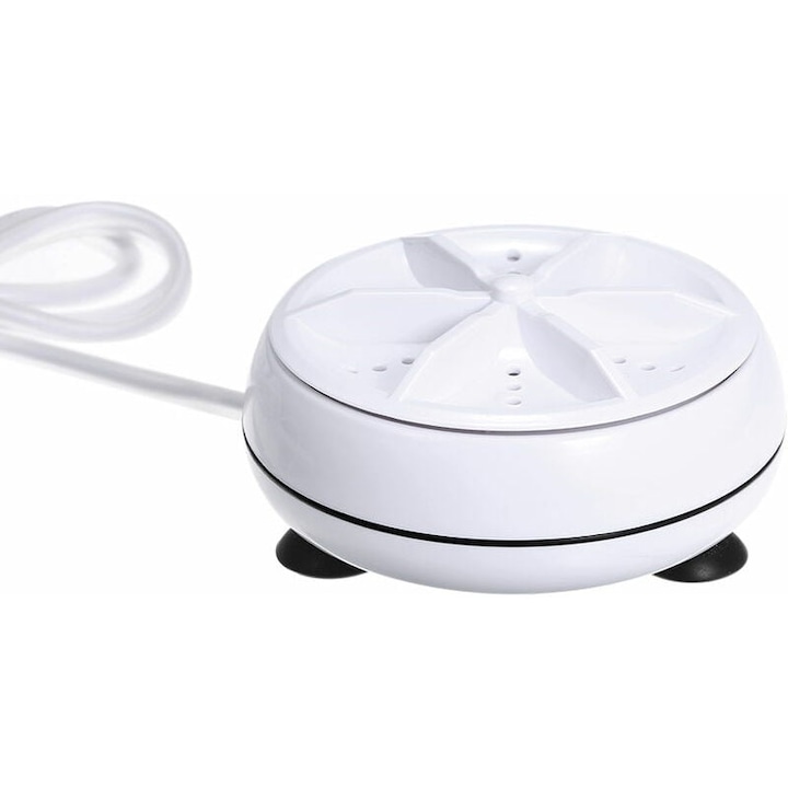Mini masina de spalat rufe 3 in 1, rotativa, 24W, alb