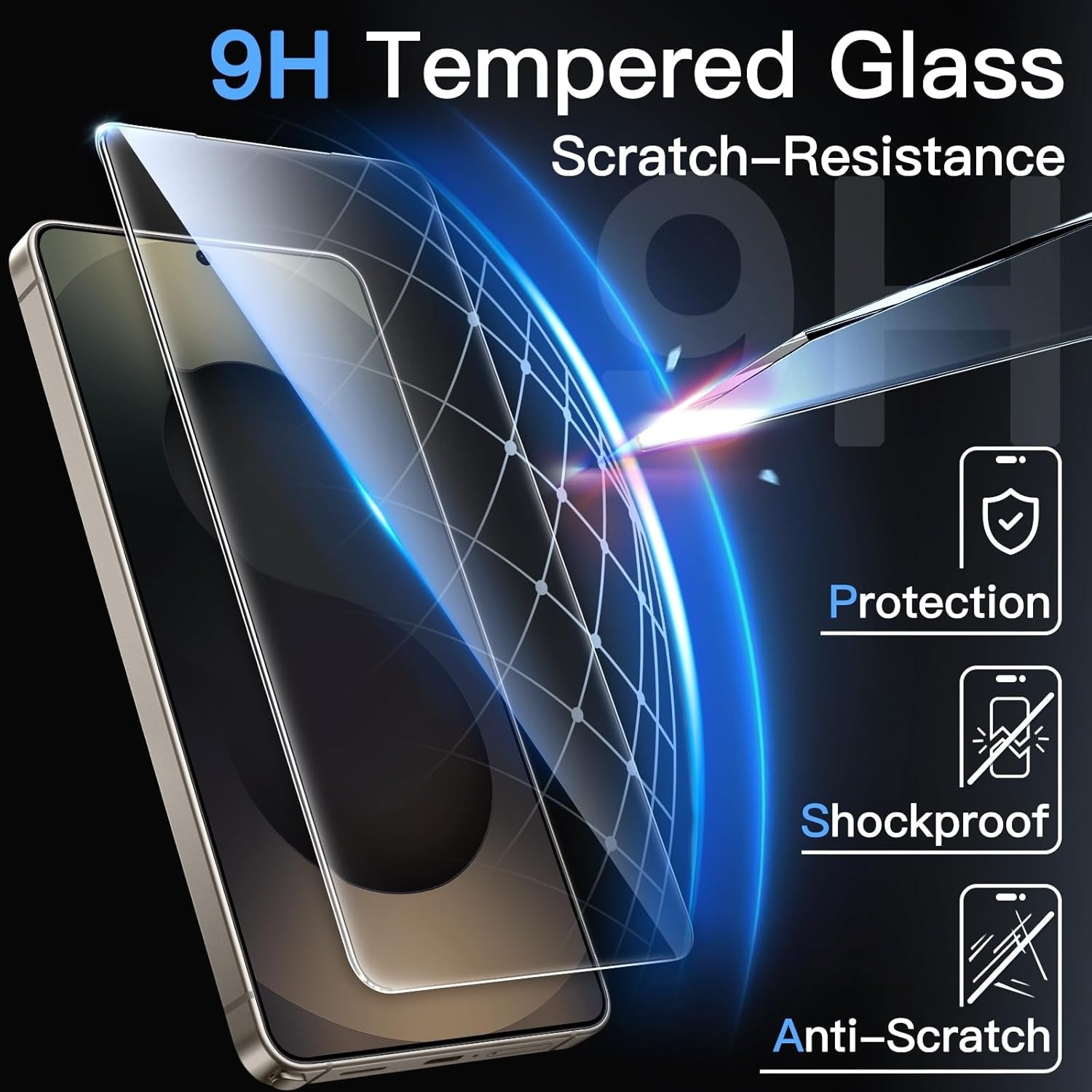 Set de 2 Folii Protectie din Sticla Securizata Bluvista® pentru Samsung Galaxy S26 Plus, Instalare Automata, Protectie 9H