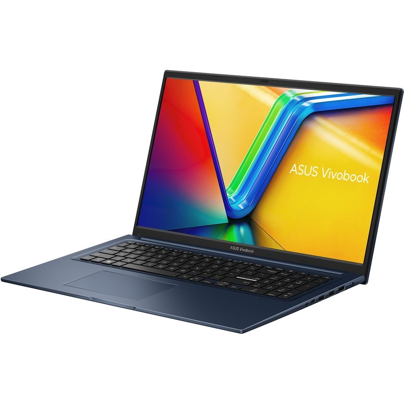 Laptop ASUS VivoBook 17 cu procesor Intel® Core™ i7-1355U pana la 5.0 GHz, 10 nuclee, 17.3", Full HD, IPS, 24GB DDR4, 512 GB SSD, Intel® Iris Xe Graphics, No, OS, Quiet Blue