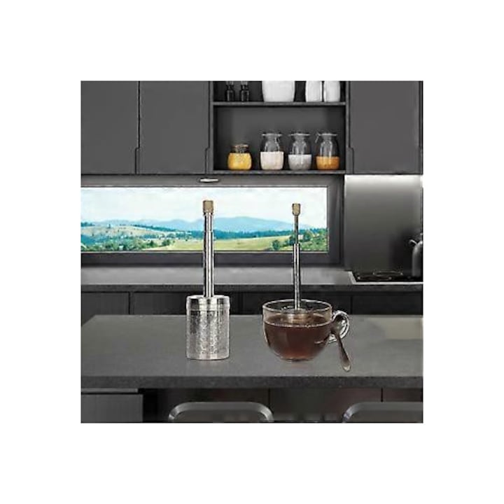 Presa de cafea si ceai portabila, inox, 7 inch, 102g