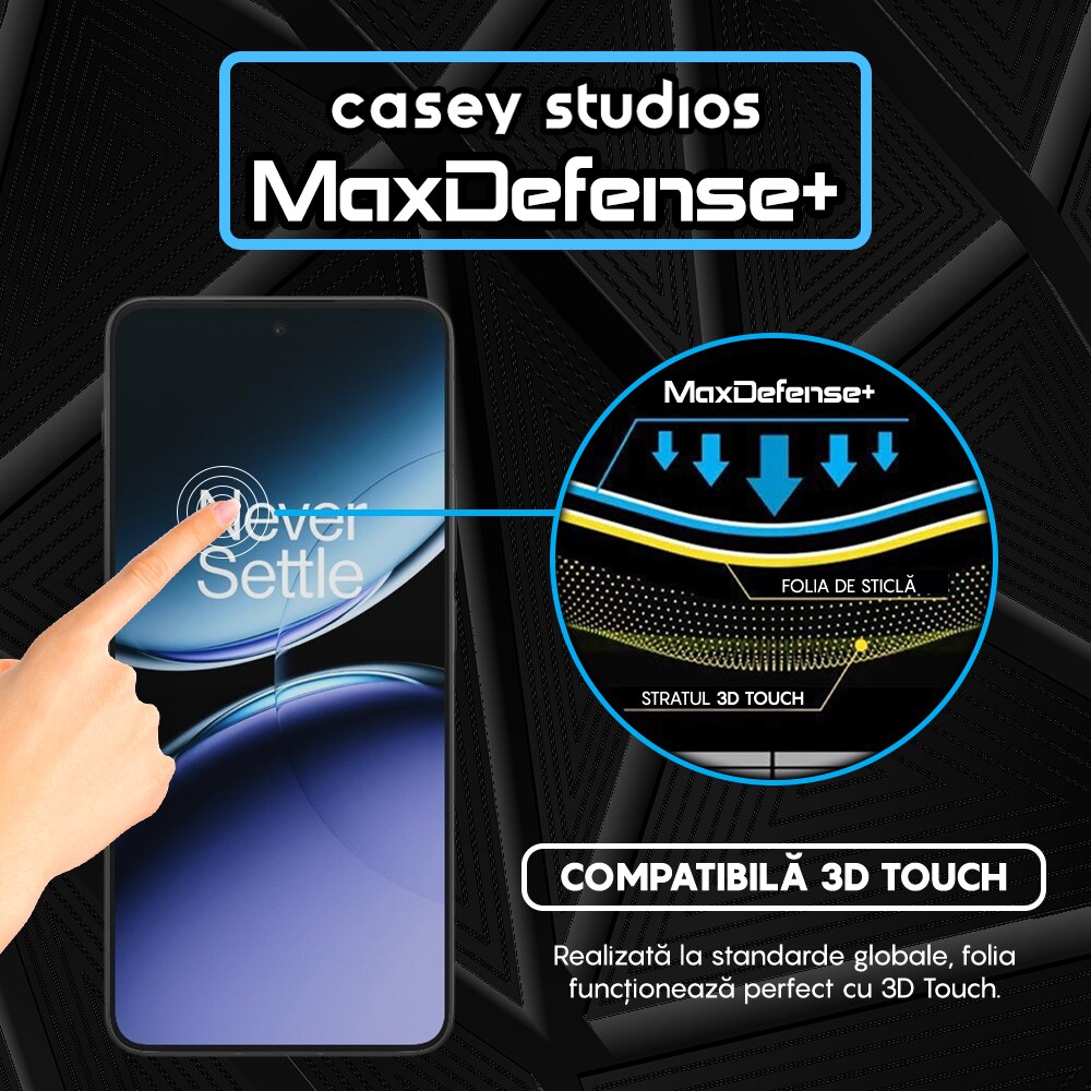 Folie Sticla CASEY STUDIOS™ compatibila cu OnePlus Nord 4, Sticla Securizata, Duritate Militara, Ultra HD, Protectie Profesionala Ecran 3D, Full Glue, Margini Negre