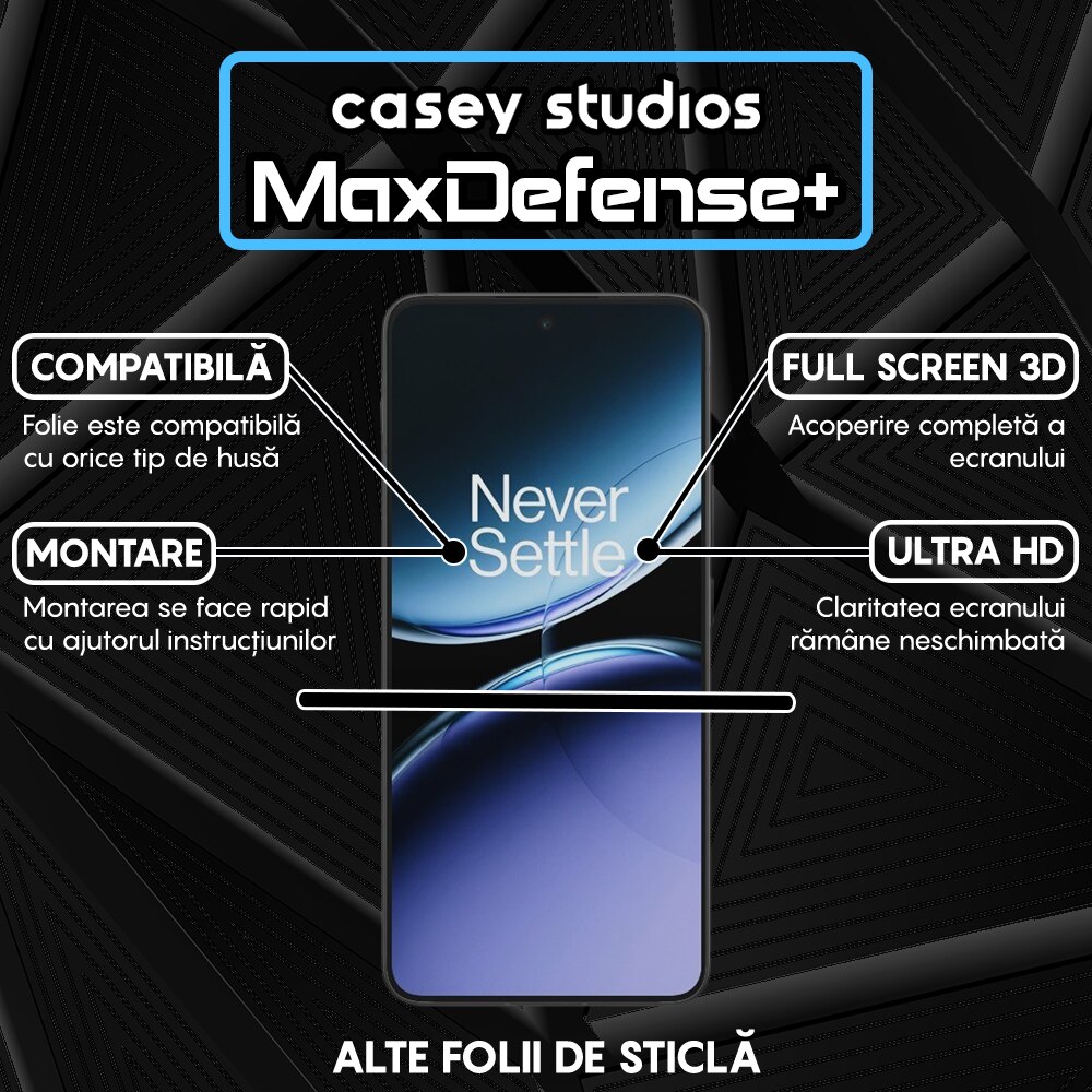 Folie Sticla CASEY STUDIOS™ compatibila cu OnePlus Nord 4, Sticla Securizata, Duritate Militara, Ultra HD, Protectie Profesionala Ecran 3D, Full Glue, Margini Negre