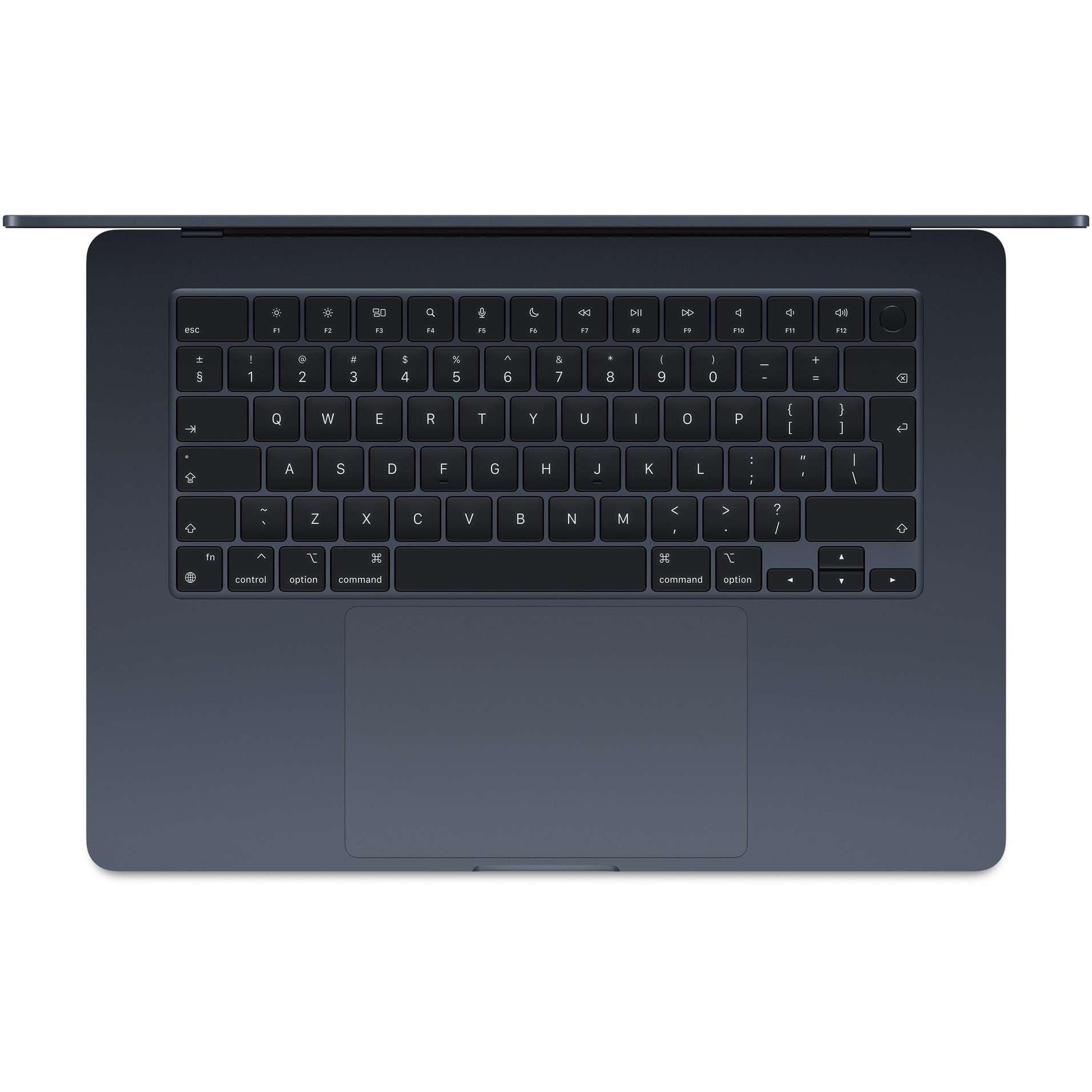 Laptop Apple MacBook Air 15" cu procesor Apple M3, 8 nuclee CPU si 10 nuclee GPU, 8GB, 256GB SSD, Midnight, INT KB