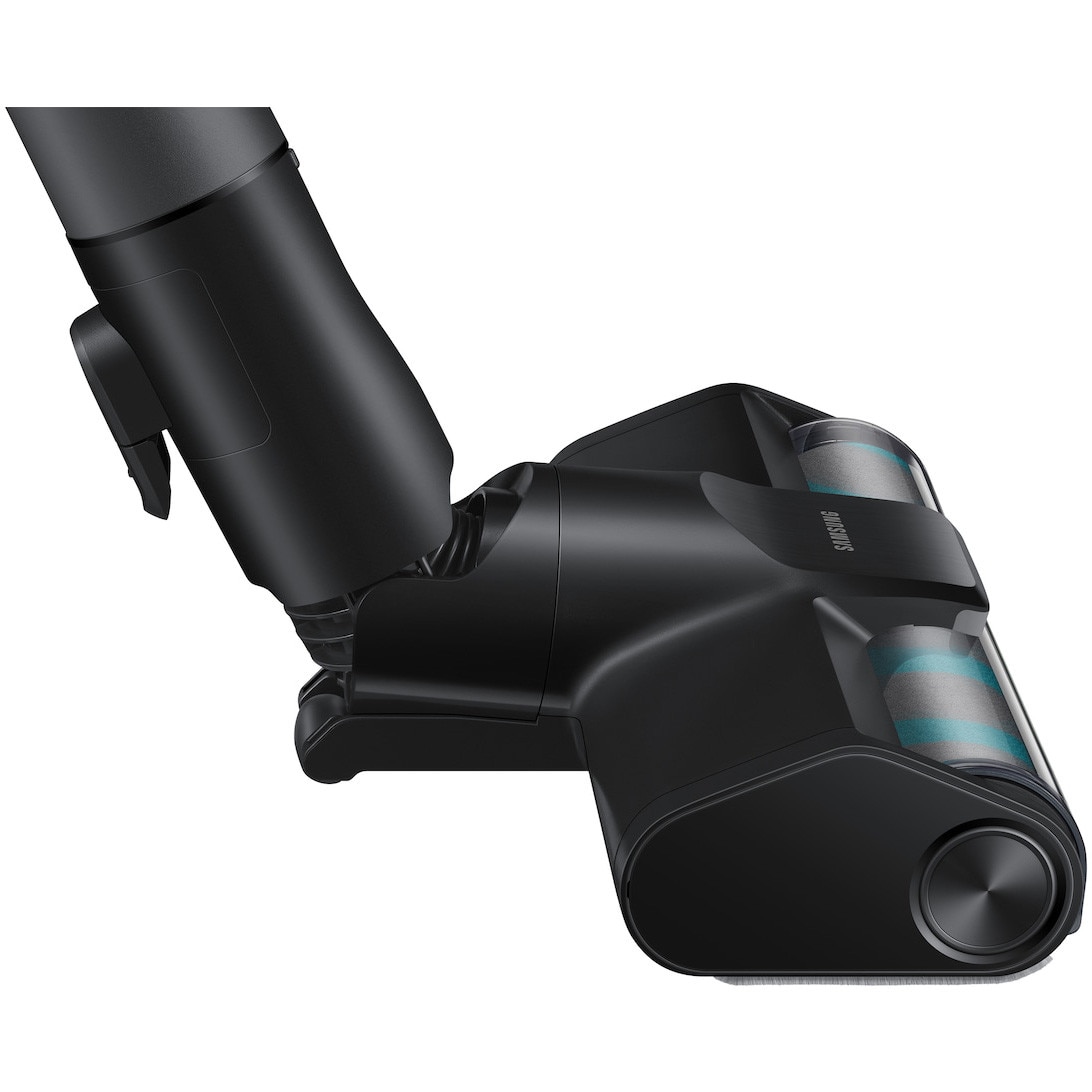 Aspirator Vertical JET 85S, Samsung VS70H25WPT/GE, Putere aspirare 250W, 25.2V, 0.8l, filtrare HEPA, autonomie 60 de minute, black chrometal