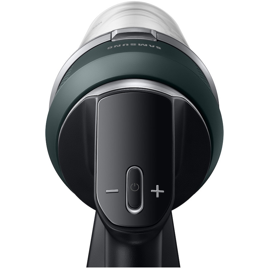 Aspirator Vertical JET 85S, Samsung VS70H25WPT/GE, Putere aspirare 250W, 25.2V, 0.8l, filtrare HEPA, autonomie 60 de minute, black chrometal
