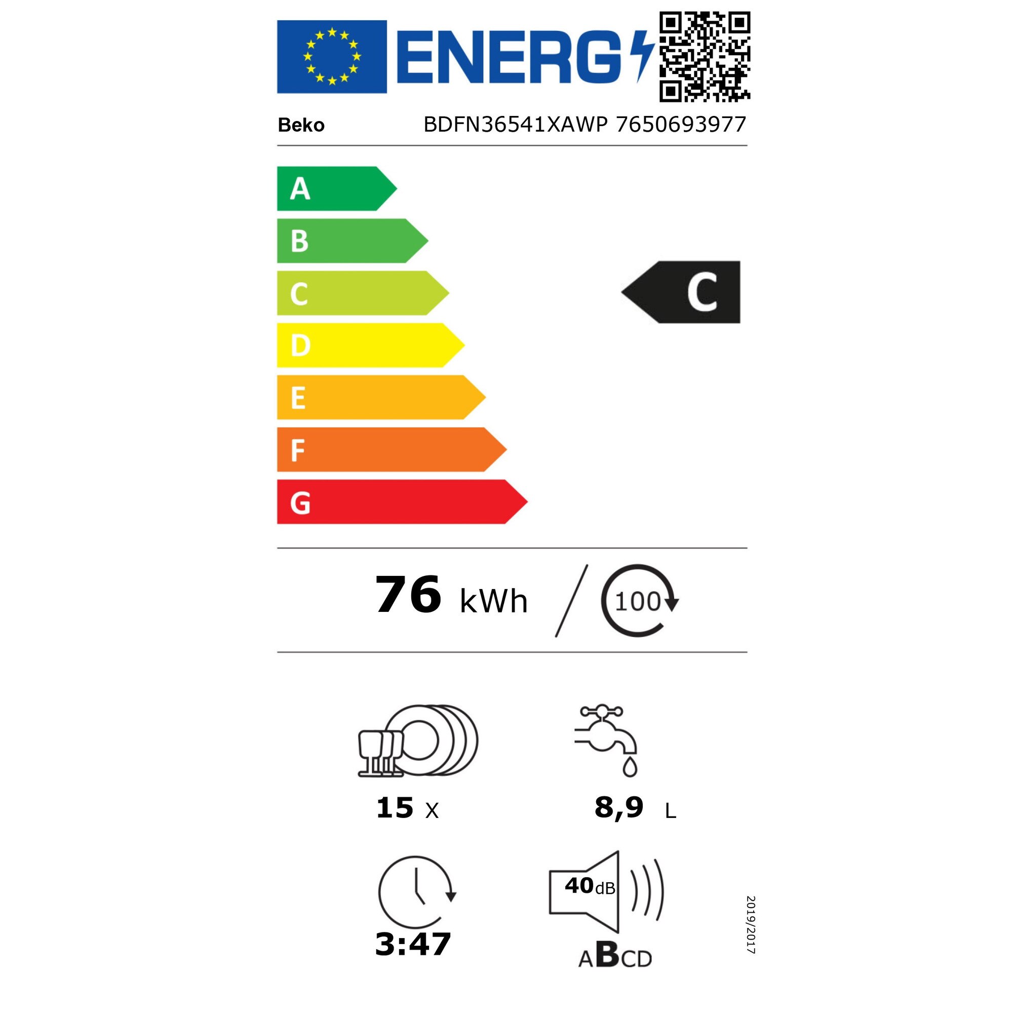 Masina de spalat vase BEKO BDFN36541XAWP, 15 seturi, clasa energetica C , Auto Dose, pornire intarziata, Home Whiz -Wi-Fi, Sennsor Adapt 11 programe spalare