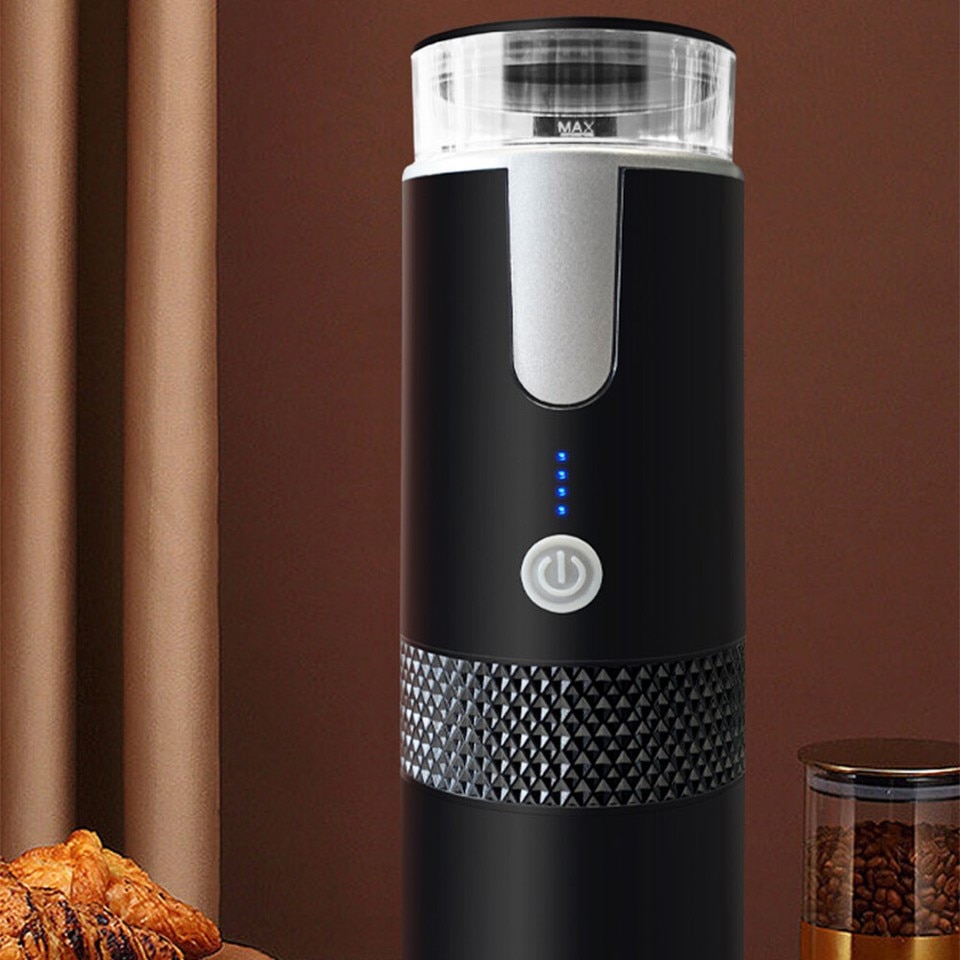 Cafetiera portabila 170 ml, reincarcabila, compatibila cu capsule si cafea macinata, neagra, dimensiuni 24.5x7.6cm