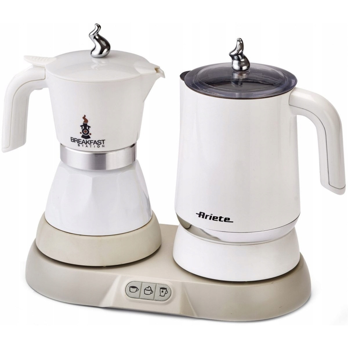 Statie de mic dejun 3in1 Ariete, cafetiera, spumant pentru lapte, 500W, 32x15x24cm
