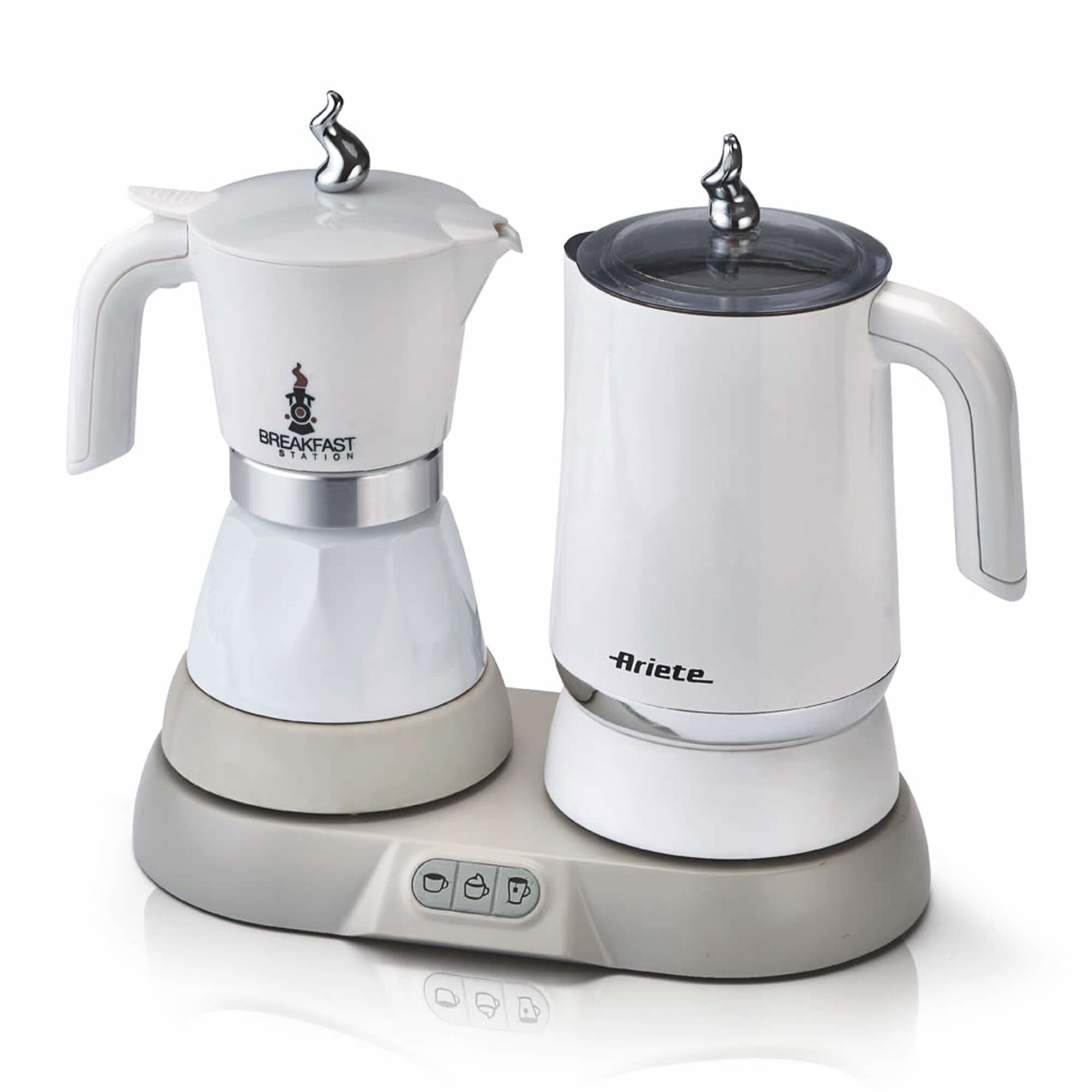 Statie de mic dejun 3in1 Ariete, cafetiera, spumant pentru lapte, 500W, 32x15x24cm