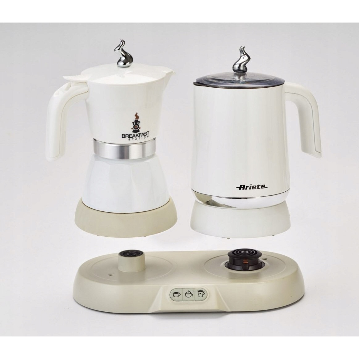 Statie de mic dejun 3in1 Ariete, cafetiera, spumant pentru lapte, 500W, 32x15x24cm