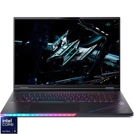 Laptop Acer Gaming 18'' Predator Helios 18 AI PH18-73, WQXGA Mini LED 250Hz, Procesor Intel® Core™ Ultra 9 275HX (36M Cache, up to 5.40 GHz), 64GB DDR5, 2TB SSD, GeForce RTX 5080 16GB, Win 11 Home, Abyssal Black