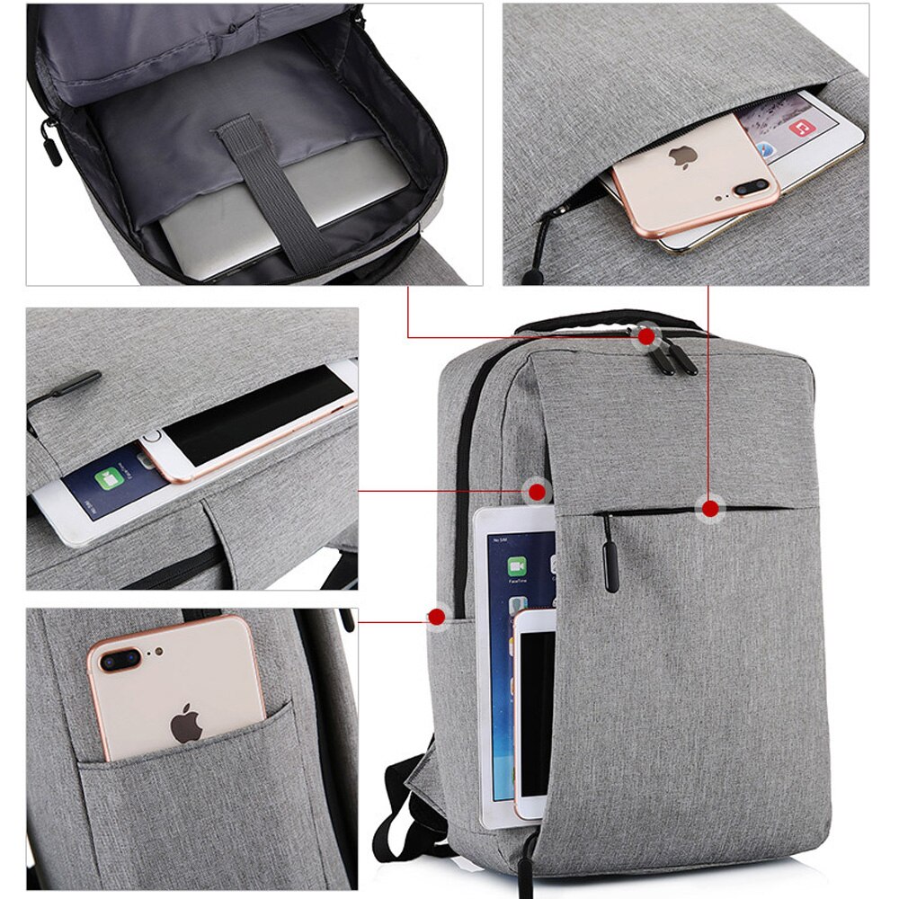 Rucsac Laptop Cozevdnt, 25L, cu port de incarcare USB, gri