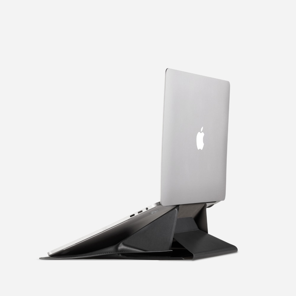 Moft, Husa pentru laptop din piele ecologica cu suport pliabil Sleeve 15, Negru, 15"