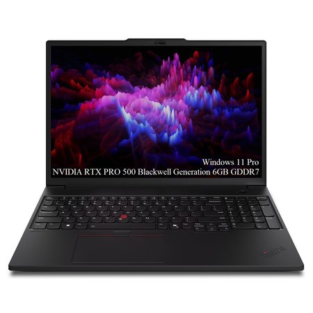 Laptop Lenovo ThinkPad P16s Gen 4 (Intel), 16" WUXGA 1920x1200 IPS 400nits, Intel Core Ultra 7 155H 16-core, 32 GB DDR5, 2TB SSD m2 PCIe, NVIDIA RTX PRO 500 Blackwell Generation 6GB GDDR7, Windows 11 Pro, Aluminium case 1.82 kg Black