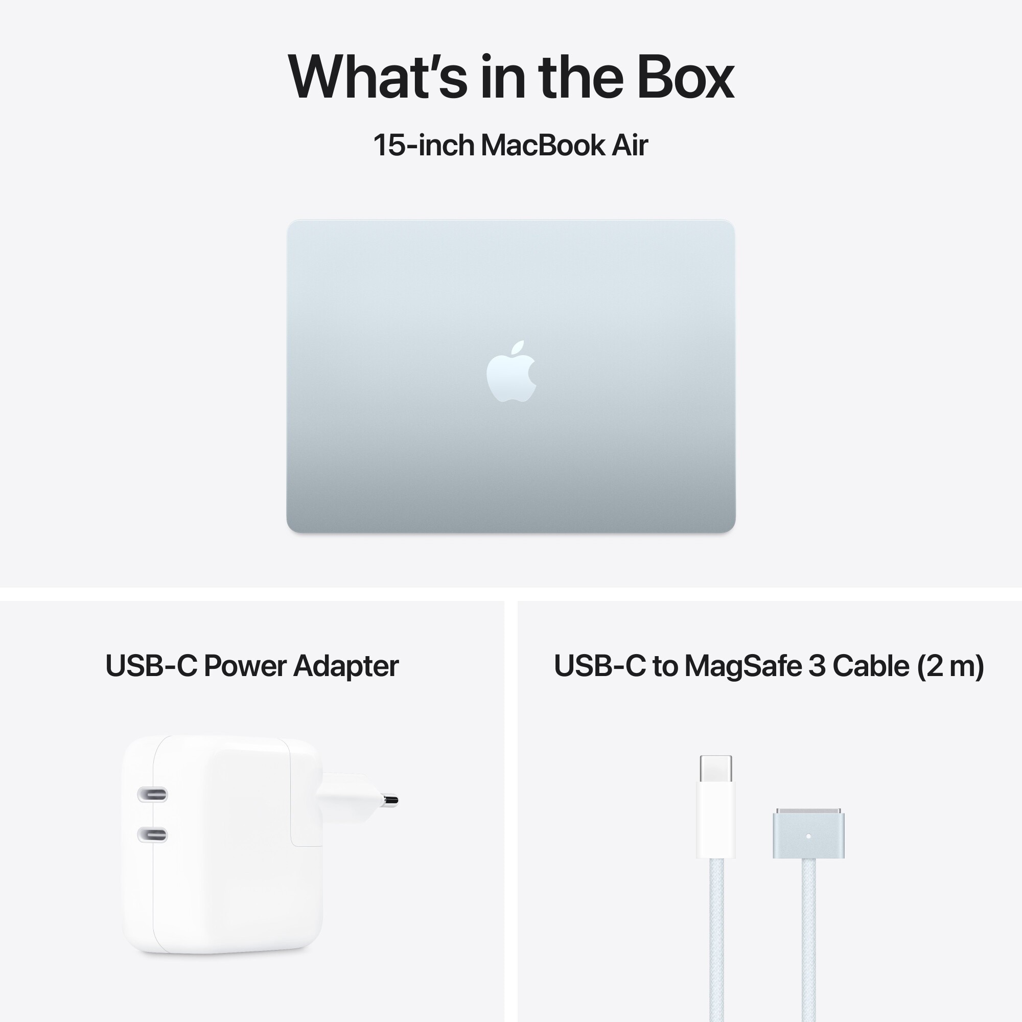 Laptop Apple MacBook Air 15.3", cu procesor Apple M4, 10 nuclee CPU si 10 nuclee GPU, 16 GB RAM, 1TB SSD, Sky Blue, Tastatura internationala