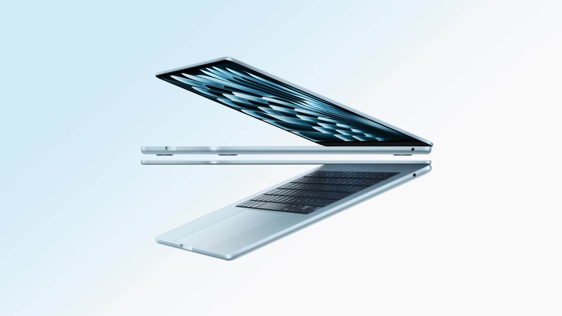 Laptop Apple MacBook Air 15.3", cu procesor Apple M4, 10 nuclee CPU si 10 nuclee GPU, 16 GB RAM, 1TB SSD, Sky Blue, Tastatura internationala