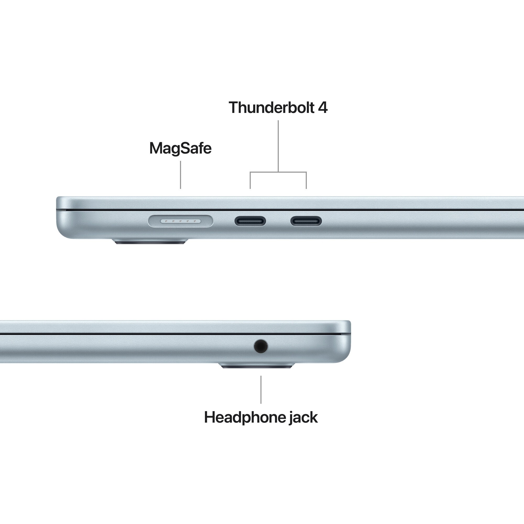 Laptop Apple MacBook Air 15.3", cu procesor Apple M4, 10 nuclee CPU si 10 nuclee GPU, 16 GB RAM, 1TB SSD, Sky Blue, Tastatura internationala