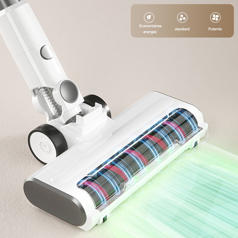 Aspirator Vertical 2 In 1, Gorielden, spalare si stergere intr-unul, 3 trepte de putere, display LED, tub flexibil, functionare autonoma 25-30 minute, Perii Multiple, Podea, Covor, Alb