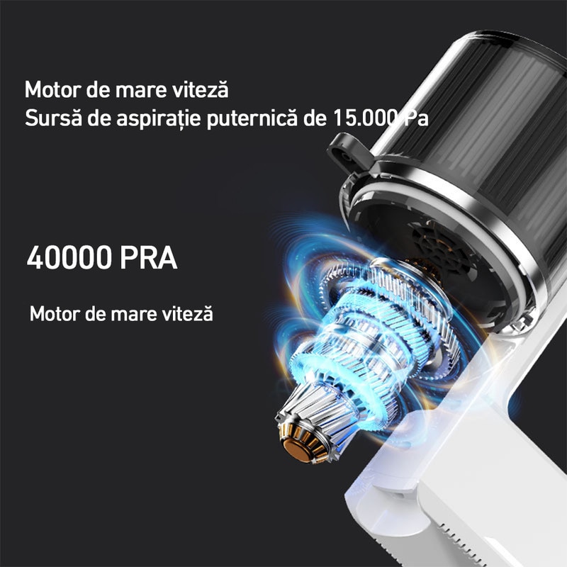 Aspirator Vertical 2 In 1, Gorielden, spalare si stergere intr-unul, 3 trepte de putere, display LED, tub flexibil, functionare autonoma 25-30 minute, Perii Multiple, Podea, Covor, Alb