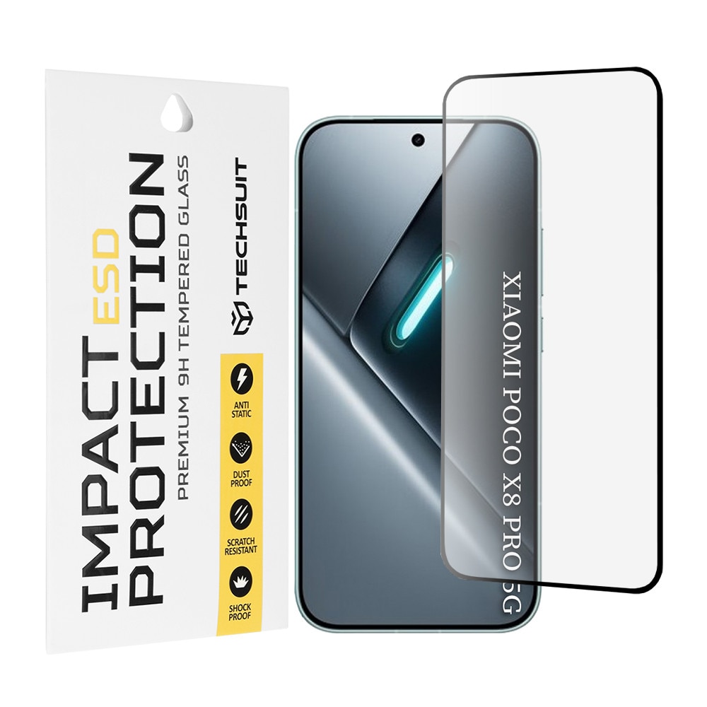 Folie protectie compatibila cu Xiaomi Poco X8 Pro, Stef's Cat, ESD Glass, negru