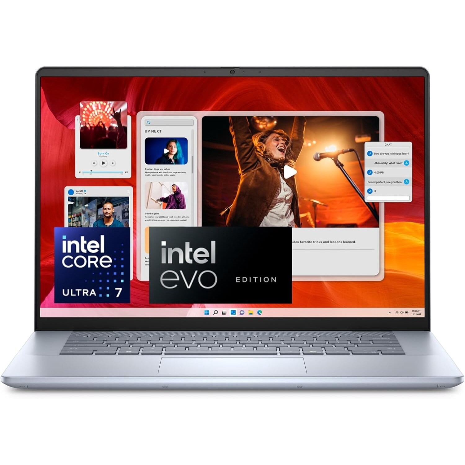 Laptop Dell Inspiron 16 Plus 7640 Ice Blue, cu display 16" si rezolutie 2.5K, Intel Core Ultra 7-155H, 16GB LPDDR5X RAM, 1TB SSD, Intel Arc Graphics, Windows 11 Pro