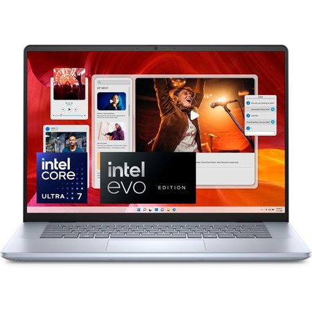 Laptop Dell Inspiron 16 Plus 7640 Ice Blue, cu display 16" si rezolutie 2.5K, Intel Core Ultra 7-155H, 16GB LPDDR5X RAM, 1TB SSD, Intel Arc Graphics, Windows 11 Pro