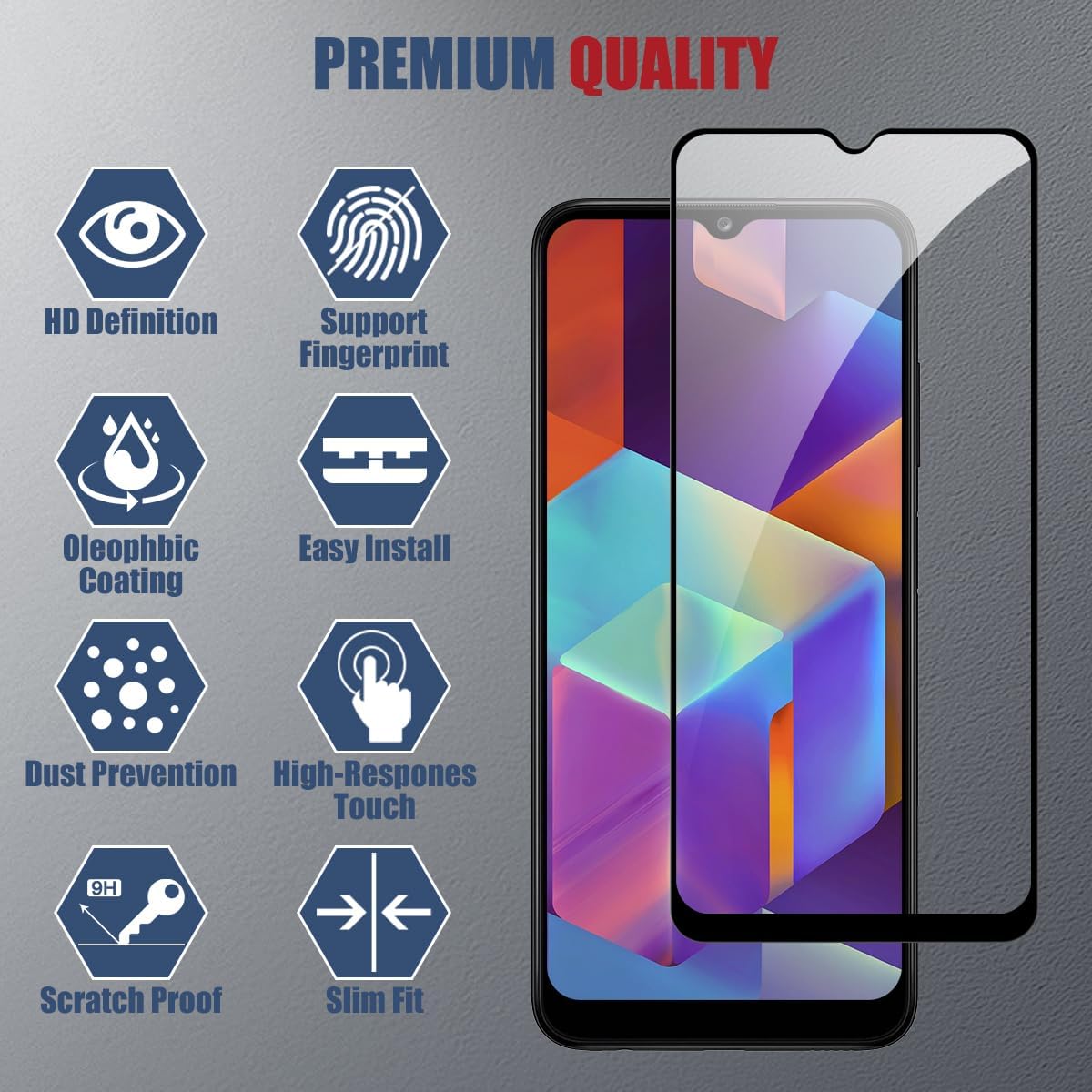 Set 5 Folie de protectie ecran exterior din sticla pentru Xiaomi Redmi 10C / 12C, Ultra HD, Anti Zgarieturi, Anti Socuri, Vanaxalife®