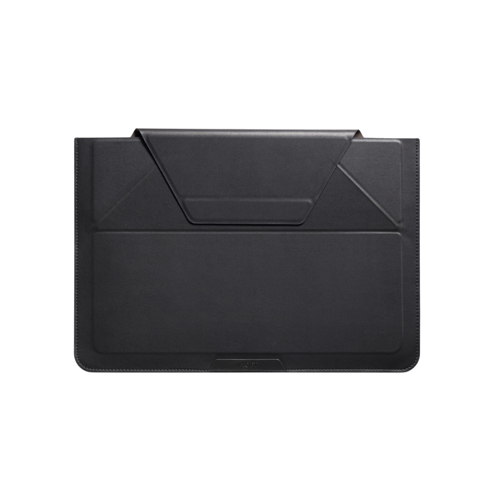 Moft, Husa pentru laptop din piele ecologica cu suport integrat Sleeve 16, Negru, 16 inch