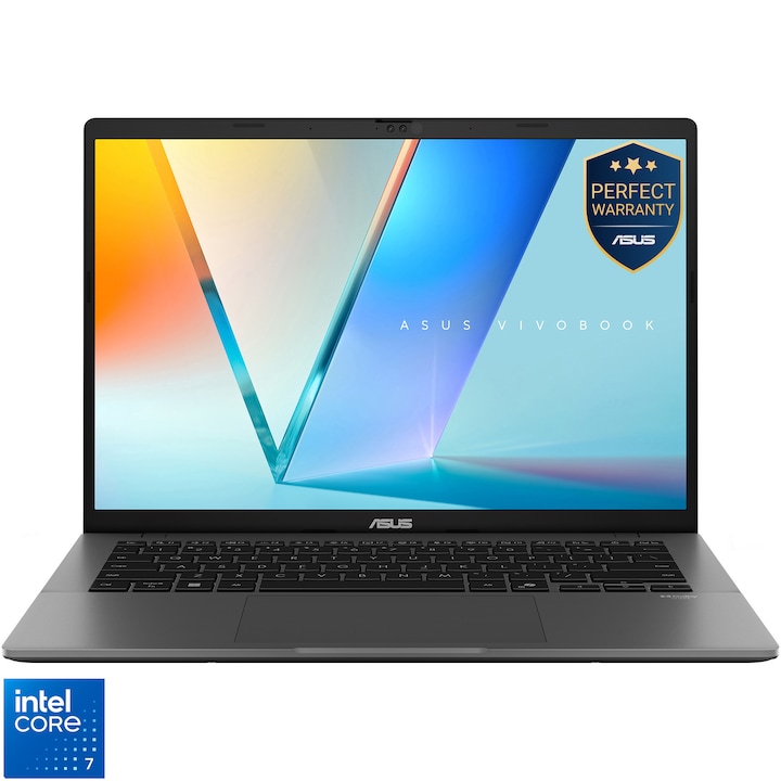 Laptop Consumer ASUS Vivobook S14 S3407VA, cu procesor Intel Core 7 240H, 14'' IPS, 16 GB DDR5, 1 TB SSD, Intel UHD Graphics, Fr OS