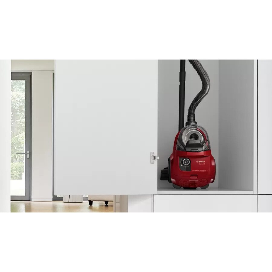 Aspirator fara sac Bosch BGC21X350, 600W, negru-rosu, 29x28.7x44.6cm