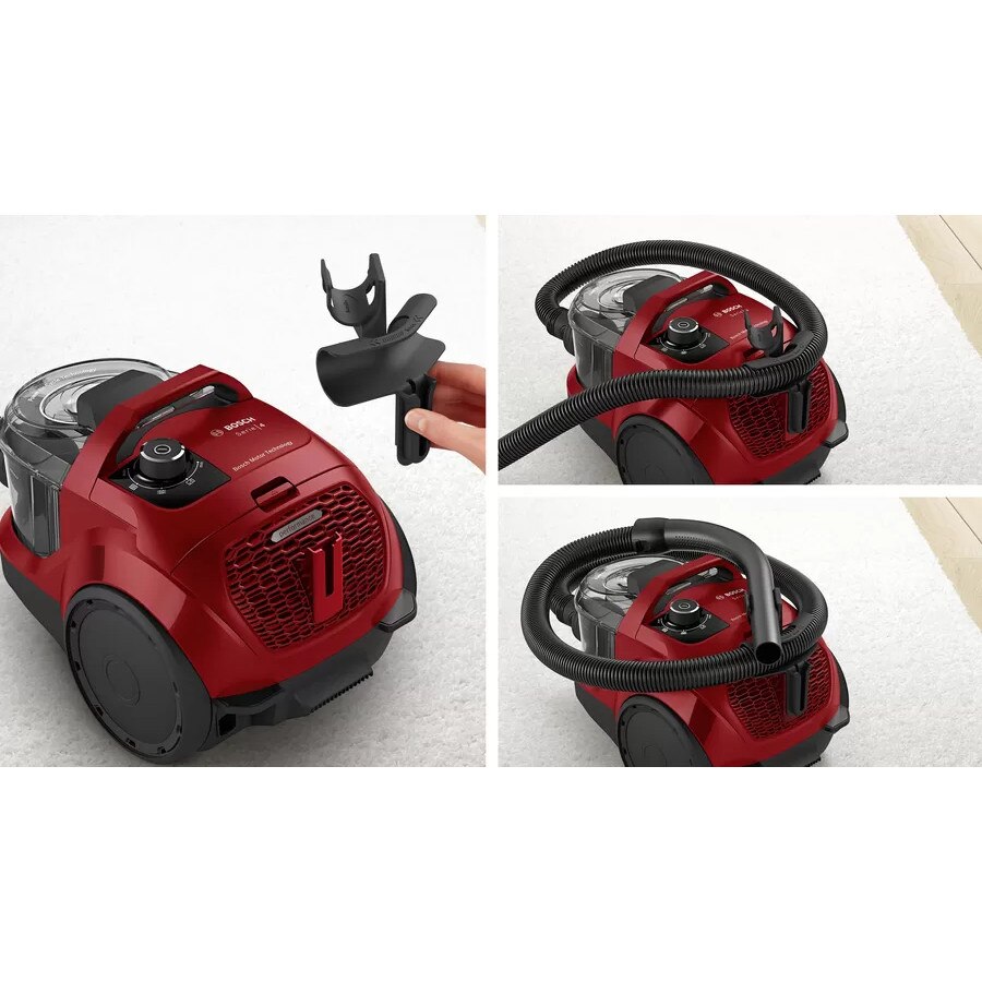 Aspirator fara sac Bosch BGC21X350, 600W, negru-rosu, 29x28.7x44.6cm
