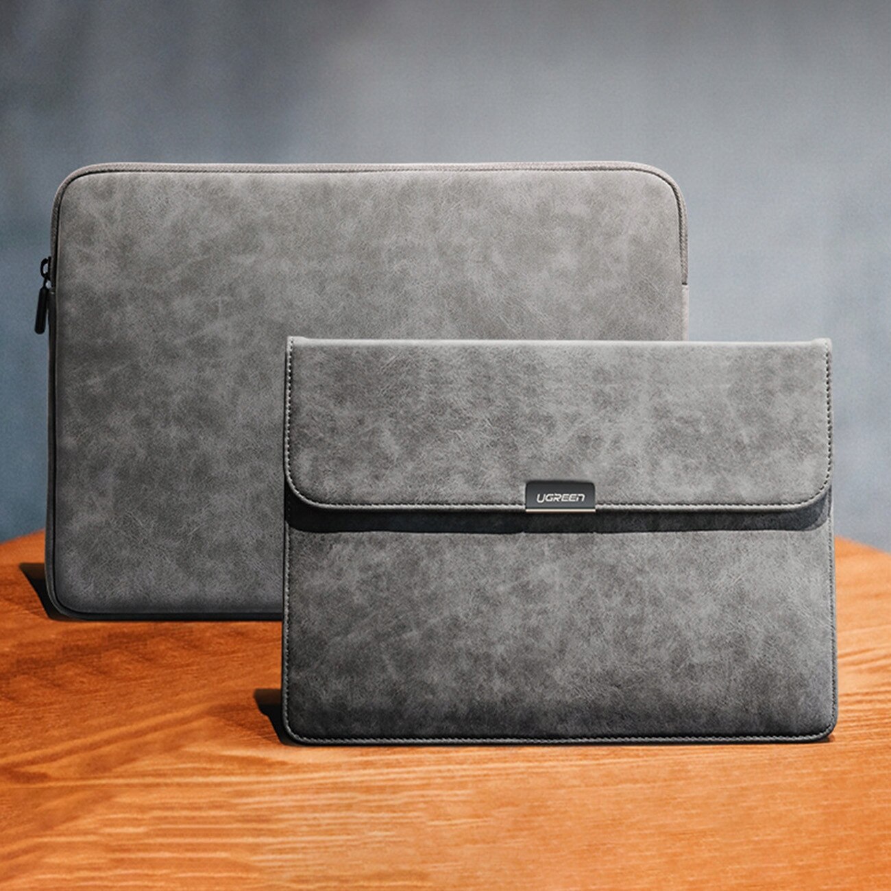Husa laptop Ugreen LP187 eleganta, protectie dubla, gri, 14-14.9"