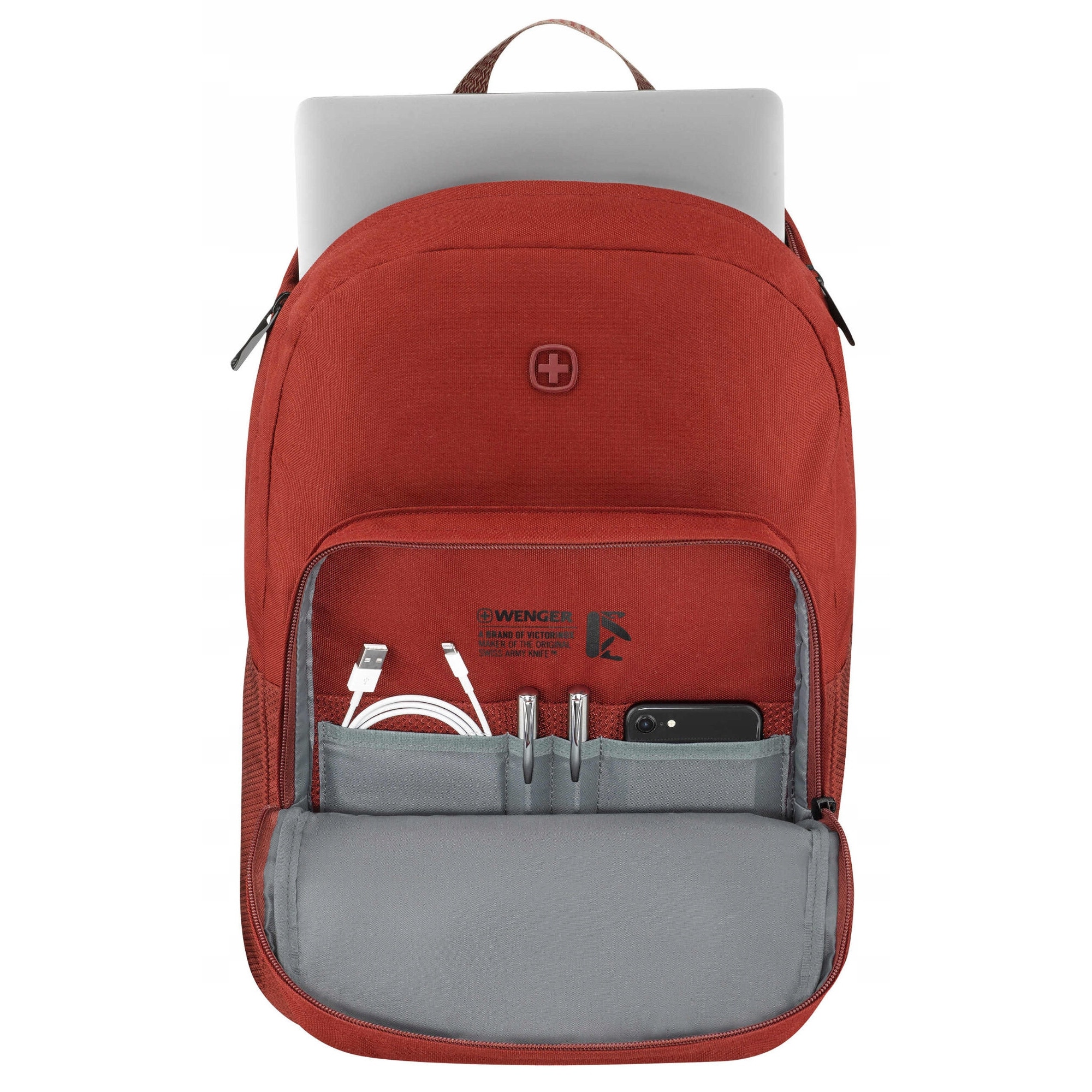 Rucsac laptop Wenger Crango 16 inch, rosu, compartiment dedicat laptopului, material reciclabil