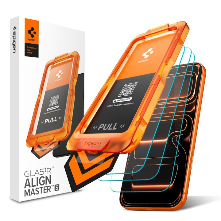 Folie pentru iPhone 17 Pro Max (set 3) - Spigen Glas.TR Align Master Slim - Clear
