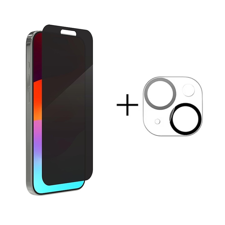 Set de 2 folii de protectie din sticla securizata pentru telefon, yingshuijing, protectie privata, rezistenta la zgarieturi, transparenta, compatibila cu iPhone 15
