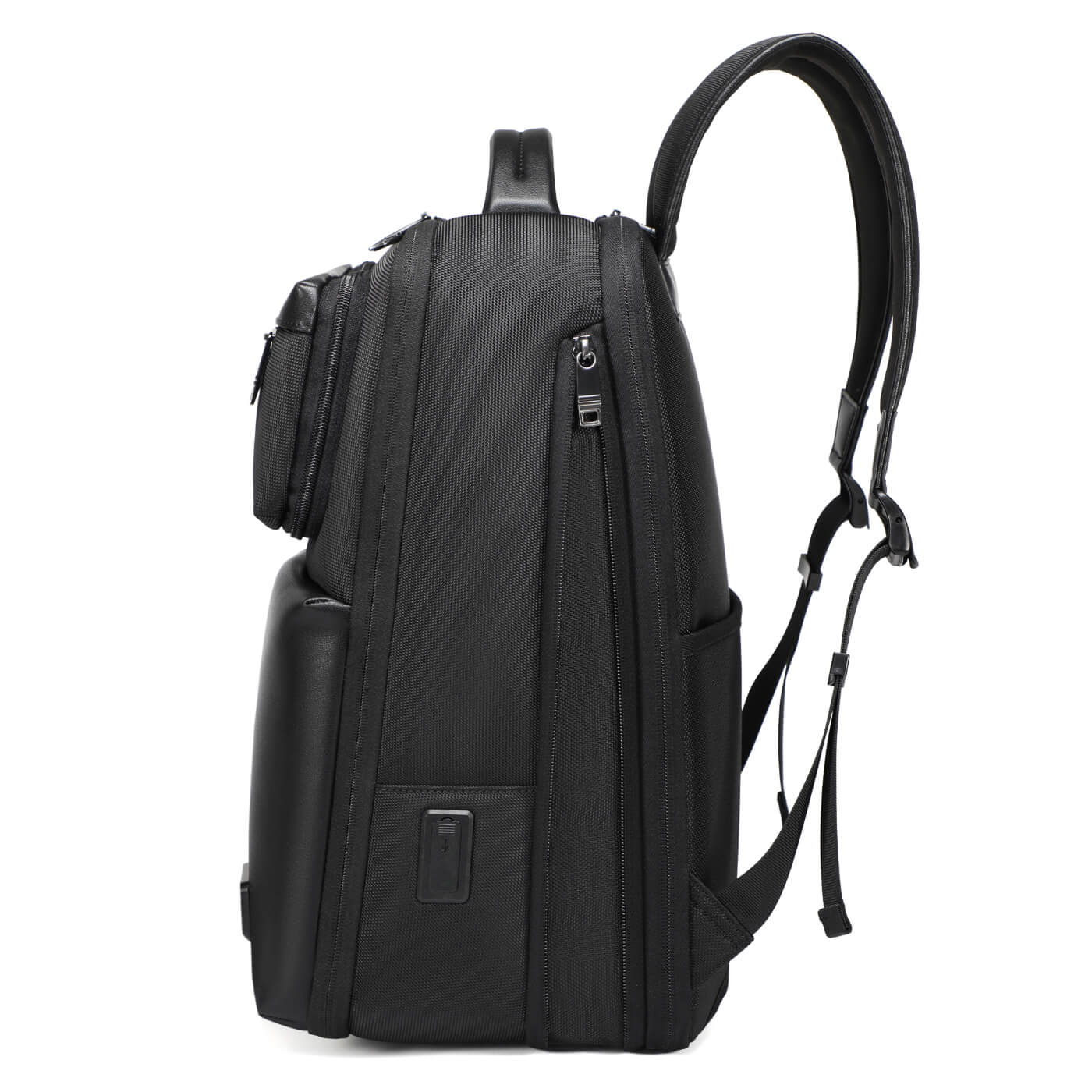 Rucsac 2v1 MYBALO Narvalo DUO, capacitate 24-27 l, pentru laptop 15,6", tableta 9", extensibil, port USB, impermeabil, negru, 42x30x18cm
