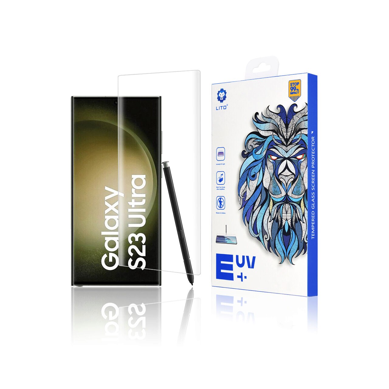 Folie sticla Samsung Galaxy S23 Ultra Lito UV Glue, transparenta