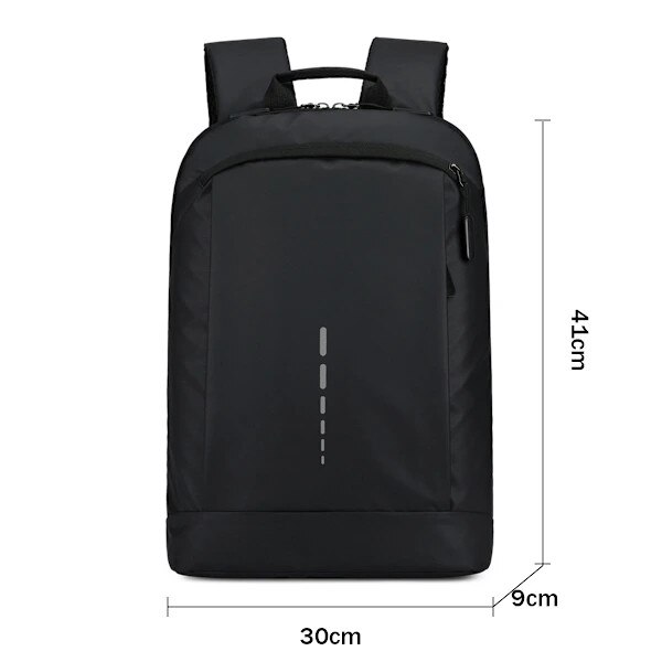 Rucsac laptop 14 inch, rezistent la apa, compartiment mare, negru