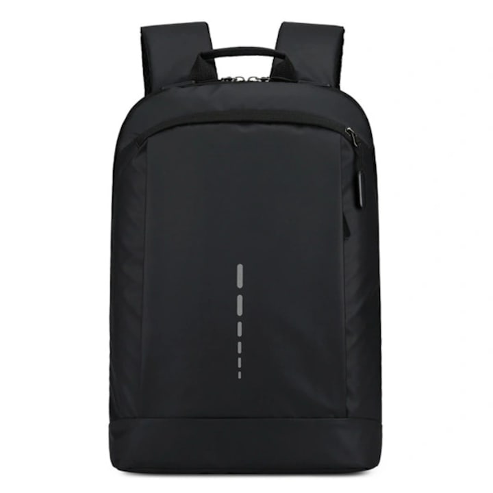 Rucsac laptop 14 inch, rezistent la apa, compartiment mare, negru
