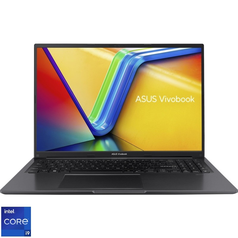 Laptop ASUS Vivobook 16 X1605VA cu procesor Intel® Core™ i9-13900H pana la 5.4GHz, 16'' WUXGA, IPS, 40GB DDR4, 3 TB SSD, Intel Iris Xᵉ Graphics, No OS, Indie Black