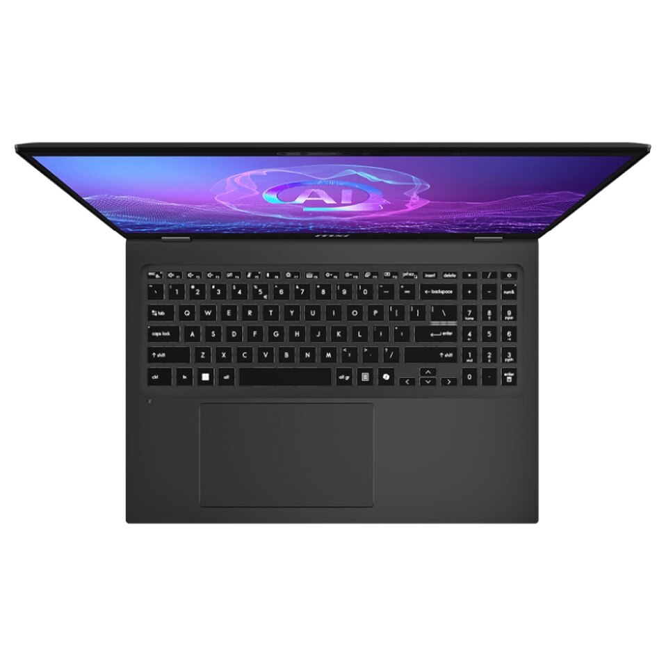 Laptop MSI Prestige 16 AI+ Evo B2VMG, 9S7-15A341-049, 16", Intel Core Ultra 9 288V (8-core), Intel Arc 8 Core, 32GB 8533MHz LPDDR5x, Negru