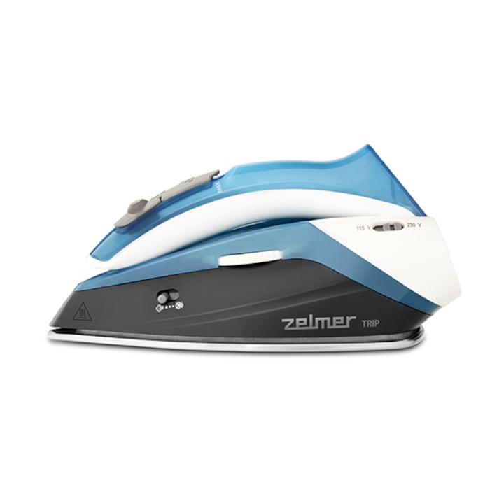 Fier de calcat cu aburi Zelmer ZIR0500, 1100W, 280ml, inox, pliabil, alb