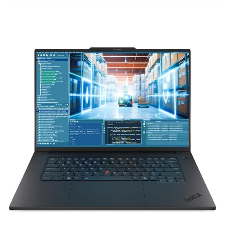 Laptop Lenovo ThinkPad T1g Gen 8 21TD0001RI, 16 inch 1920x1200, Intel Core Ultra 7 265H 16 C / 16 T, 2.3 GHz - 5.3 GHz, 24 MB cache, 45 W, 32 GB LPDDR5x, 1 TB SSD, Nvidia GeForce RTX 5070, Windows 11 Pro, Tastatura Romanian / English, Black