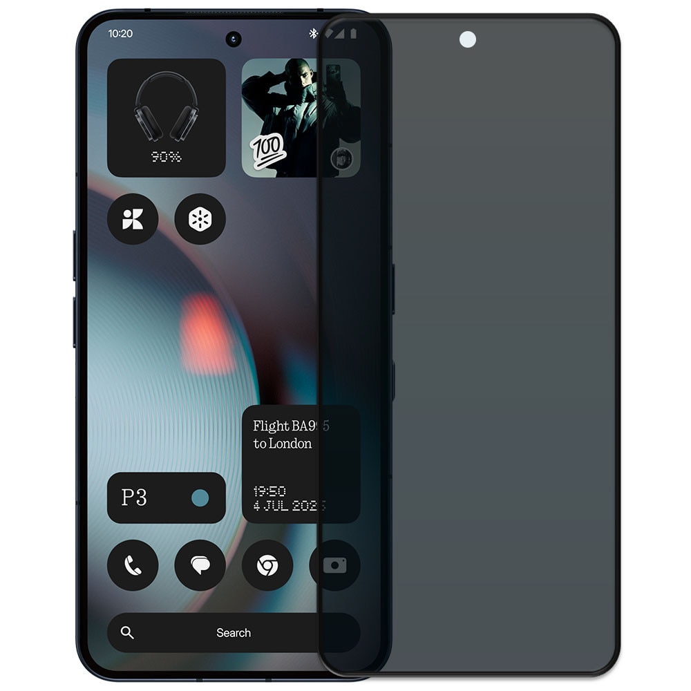 Folie din sticla securizata pentru Nothing Phone (3), HAMSTERBOX Privacy Shield, Protectie completa ecran, Full face, Aplicare rapida, Case Friendly, Negru