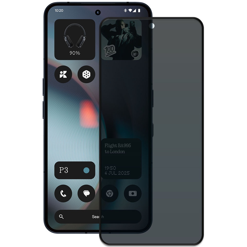 Folie din sticla securizata pentru Nothing Phone (3), HAMSTERBOX Privacy Shield, Protectie completa ecran, Full face, Aplicare rapida, Case Friendly, Negru